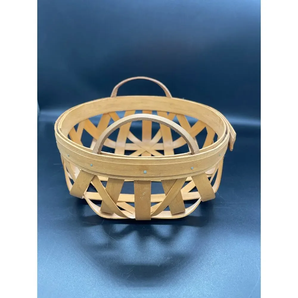 Henn Open Weave Basket with Handles 9.5”